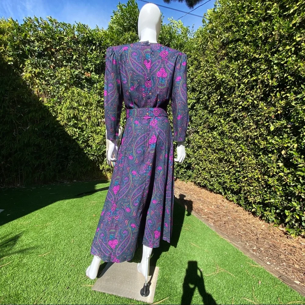 E.D. Michaels Vintage Paisley Long Sleeved Dress - Picture 6 of 11